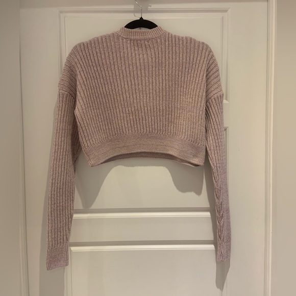 Urban Outfitters Pink Rainbow Cropped Knit Sweater XS - Picture 2 of 4